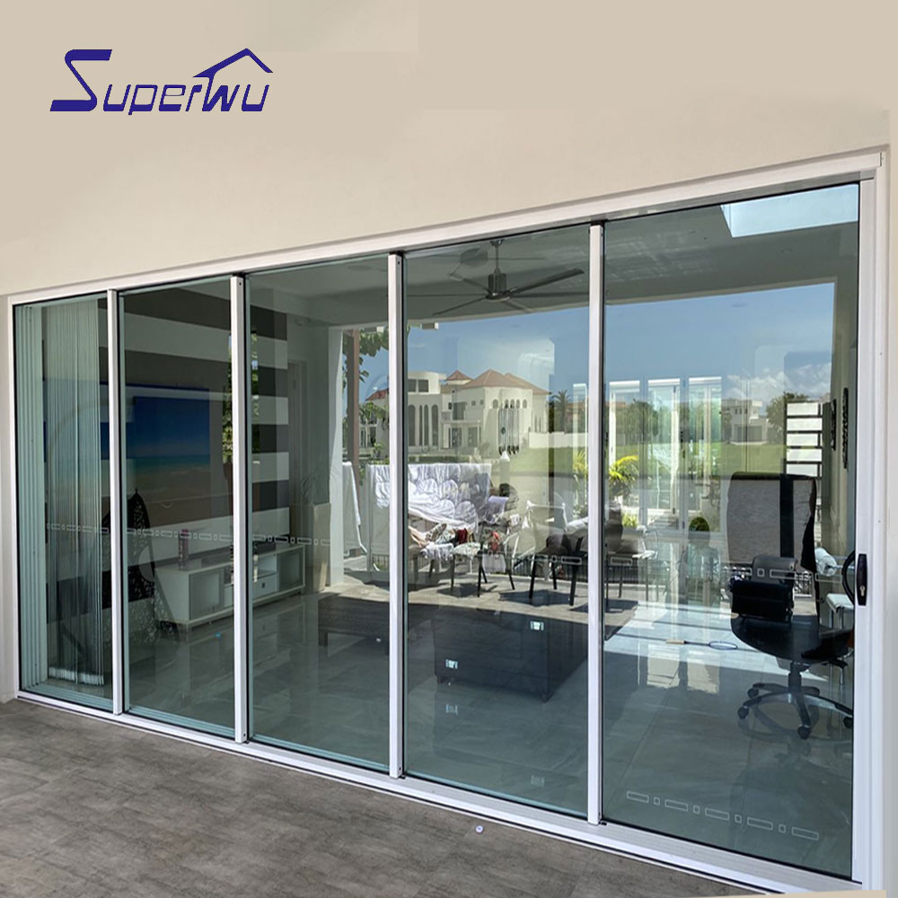Florida Hurricane Proof Impact Rated Large Missile Sliding Patio Doors Aluminum Laminated Glass Sliding Door Impact Resistance