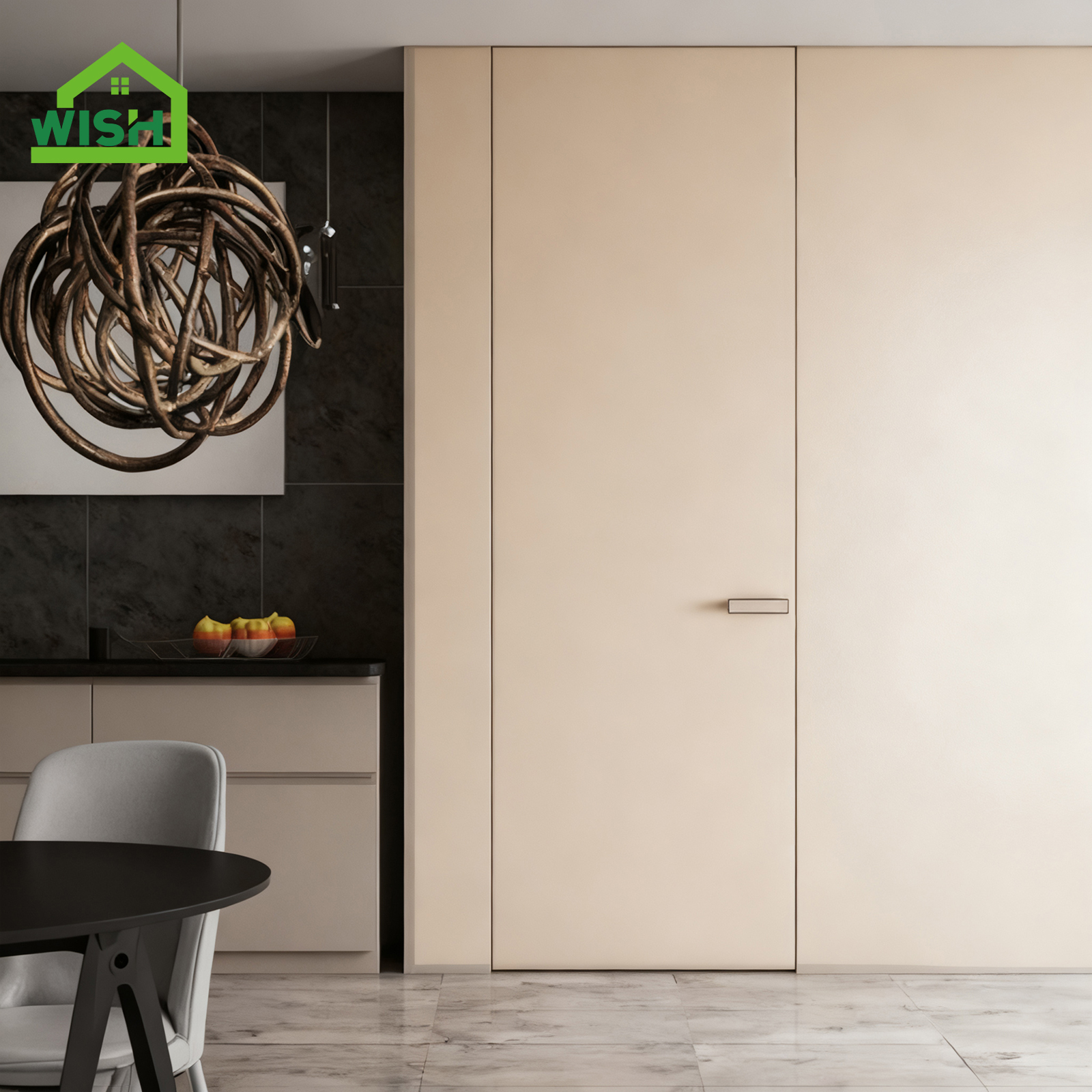 Frameless Invisible Door Aluminum Honeycomb Wooden Interior Soundproof Flush Door Modern Minimalist Custom Size
