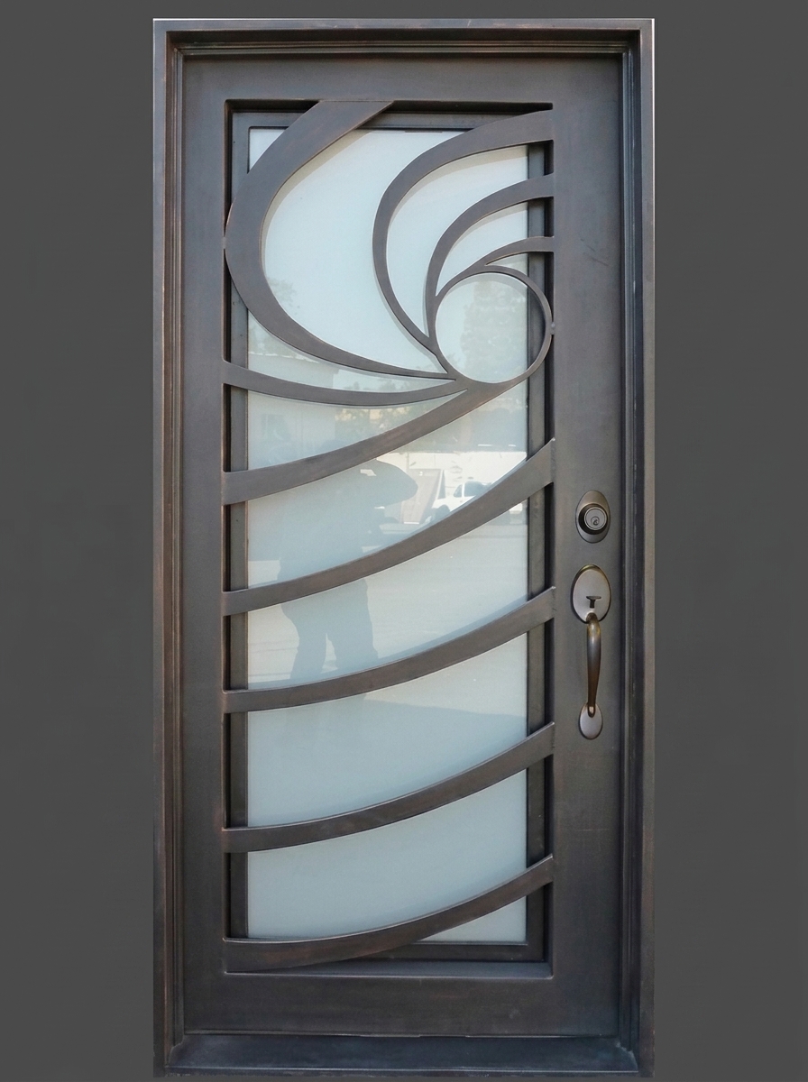 Anti-Theft Steel Geometry Doors Exterior Double Front Entry Door Thermal Insulation Insulated Glass Southwestern Design Villa