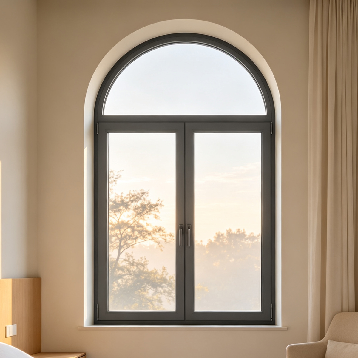 Wholesale Classic French Grid Glass Light Transmitting UV Protection Aluminum Glass French Casement Window for Bedroom