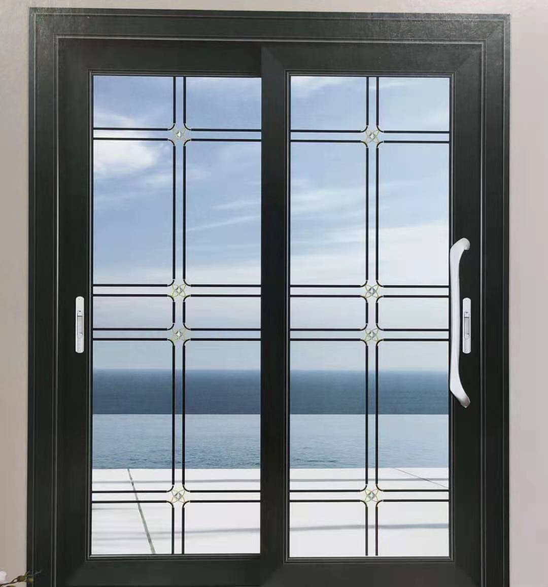 Home Temper Glass Security Window Grill Metal Frame Aluminum Sliding Windows Designs in Kerala