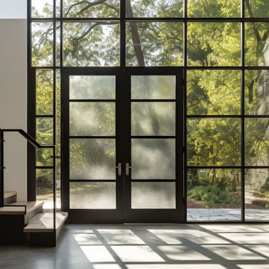 Factory Price Black Aluminum French Door Glass Entry Door Interior French Swing For Villa Decorative Aluminum Alloy