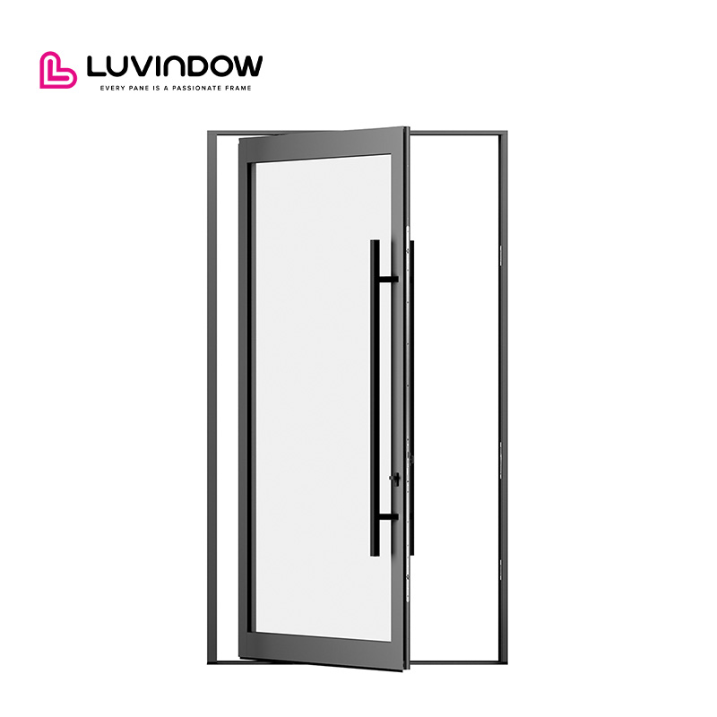 Seattle Convenience Store Custom Aluminum Storefront Double Glazed Glass Entrance Security Door