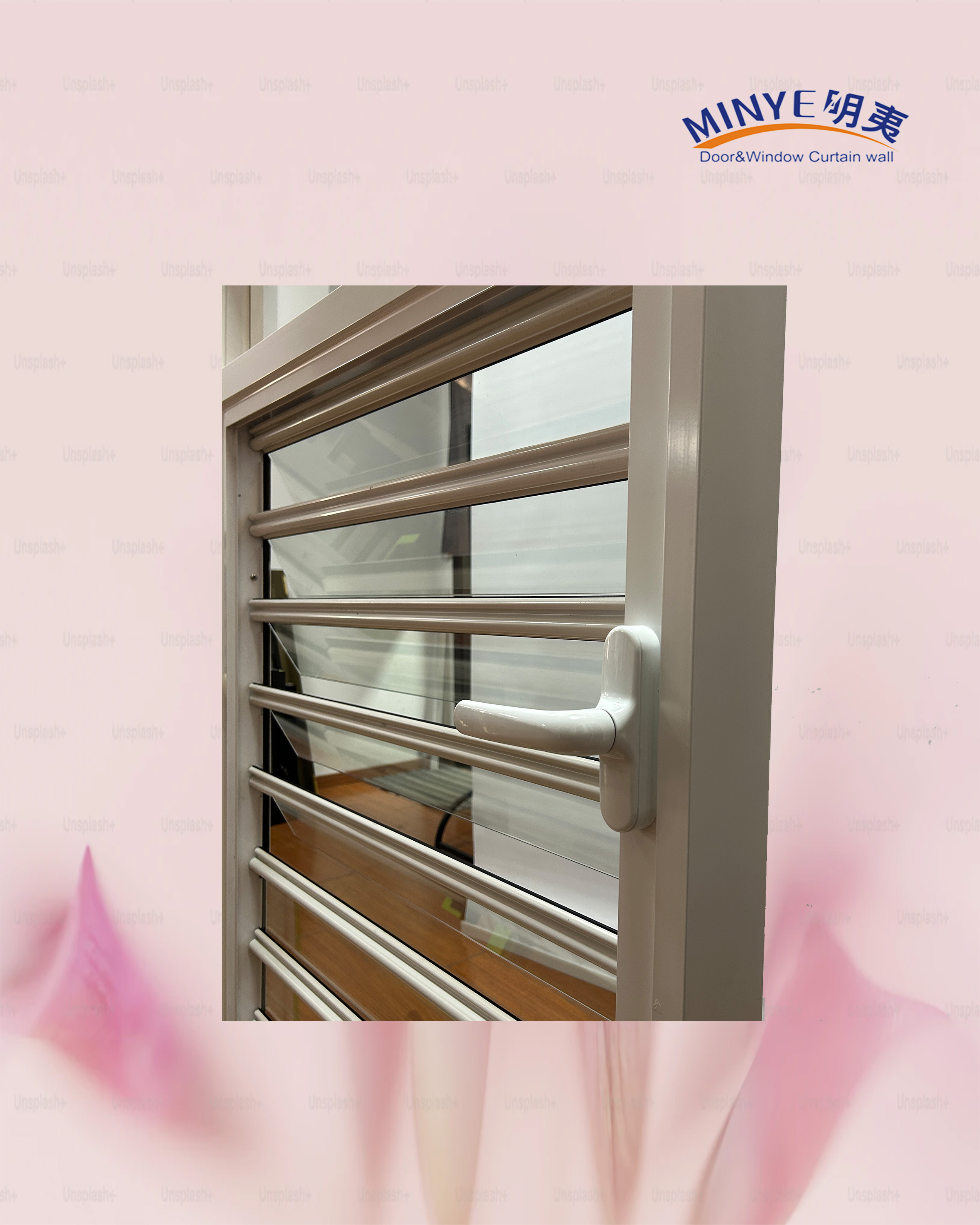 Modern Design Aluminum Glass Louvre Windows Horizontal Adjustable Tempered Glass Louver for Bathroom Kitchen Ventilation