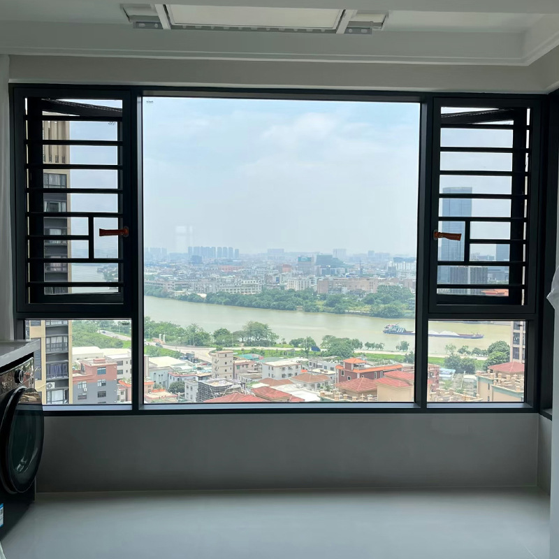 Aluminum Swing Modern Design Window with All Accessories Handle Hinges Lock Security Grill for Villa House Home