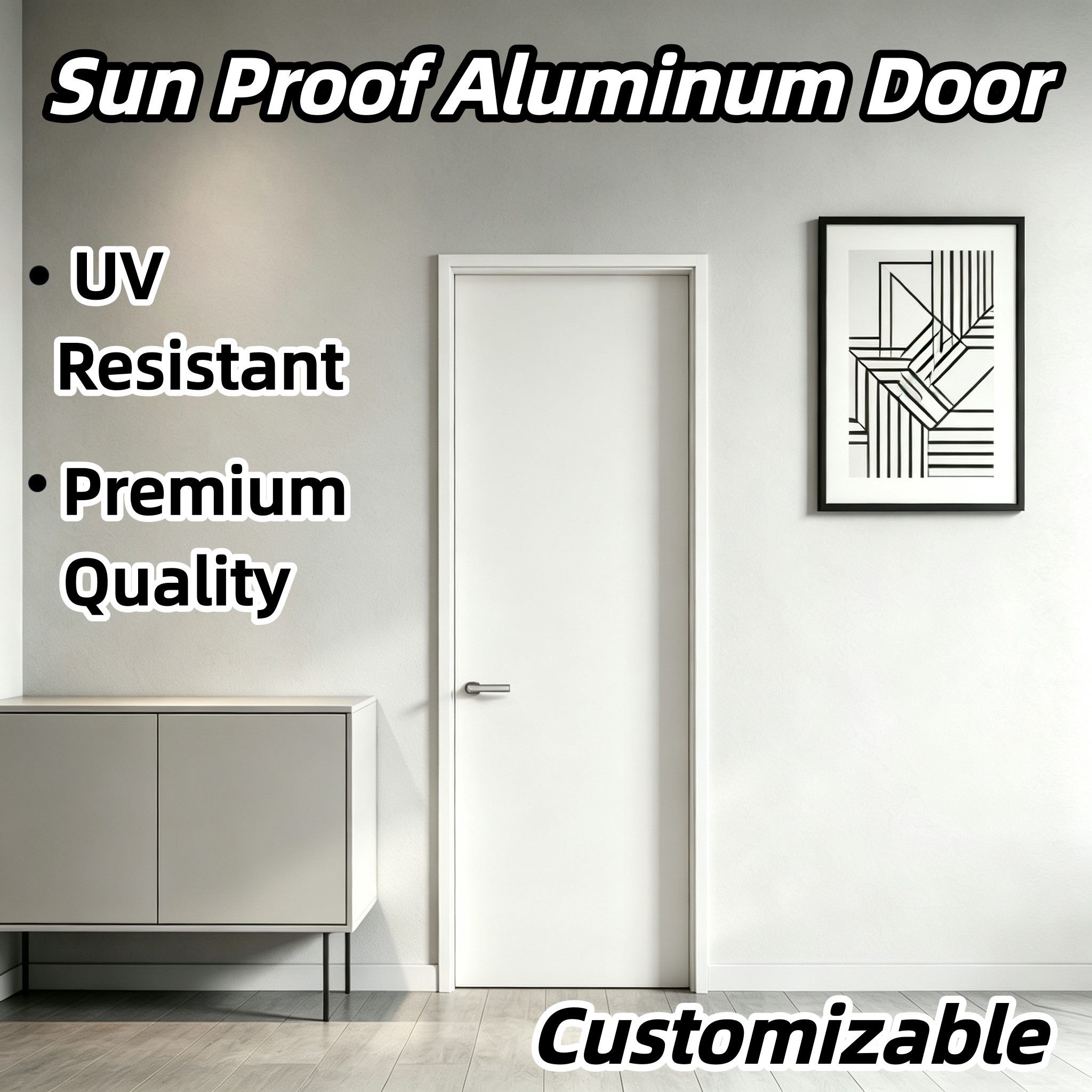 Formaldehyde Free Aluminum Wood Door with Solid Wood Core Premium Thermal Break and Sun Proof Protection