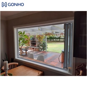 Miami NOA Standard Customized Aluminum Hurricane Impact Laminated Glass Bi Folding Windows Aluminum Windows and Doors