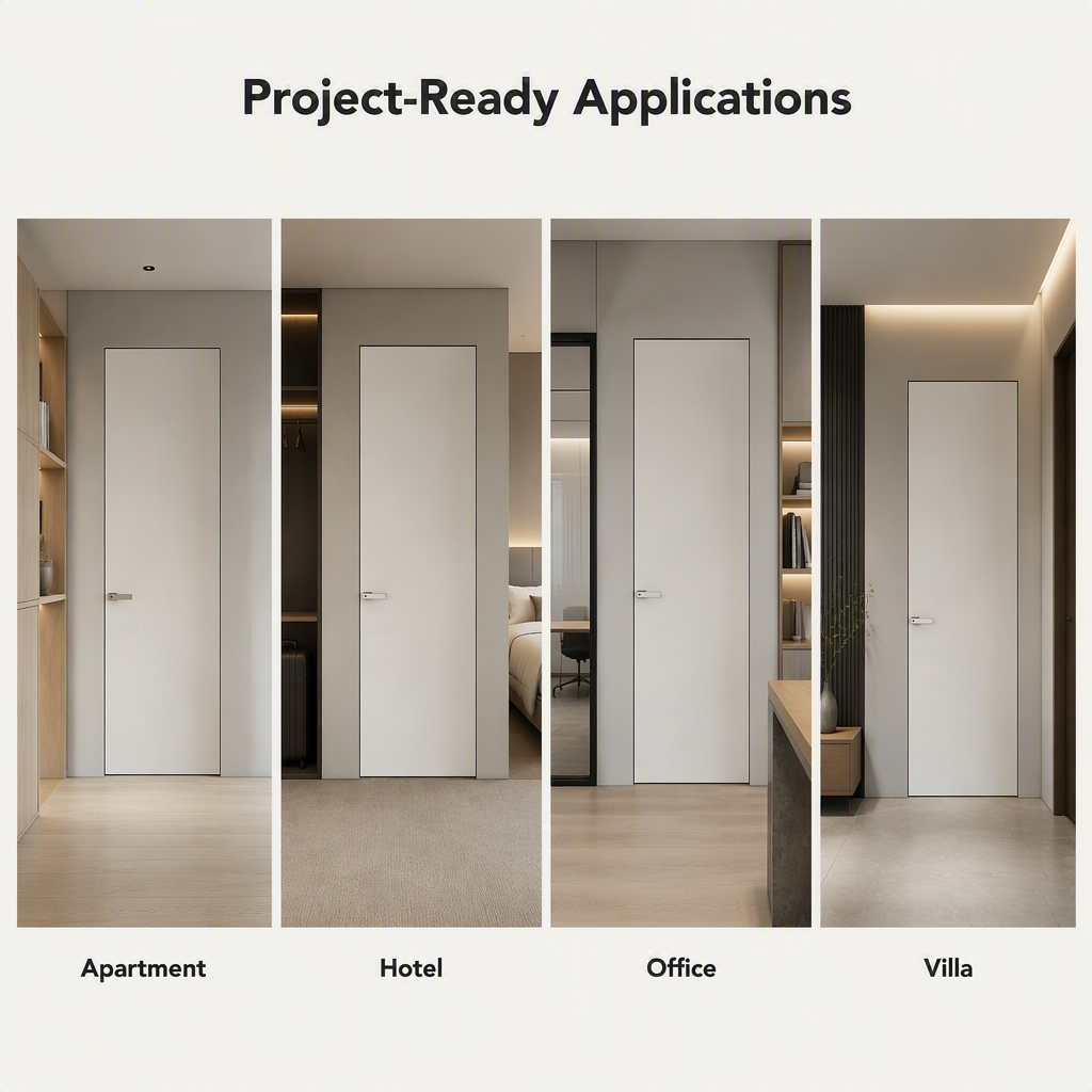 Modern Minimalist Invisible Aluminum Frame Interior Door Frameless Door Concealed Door