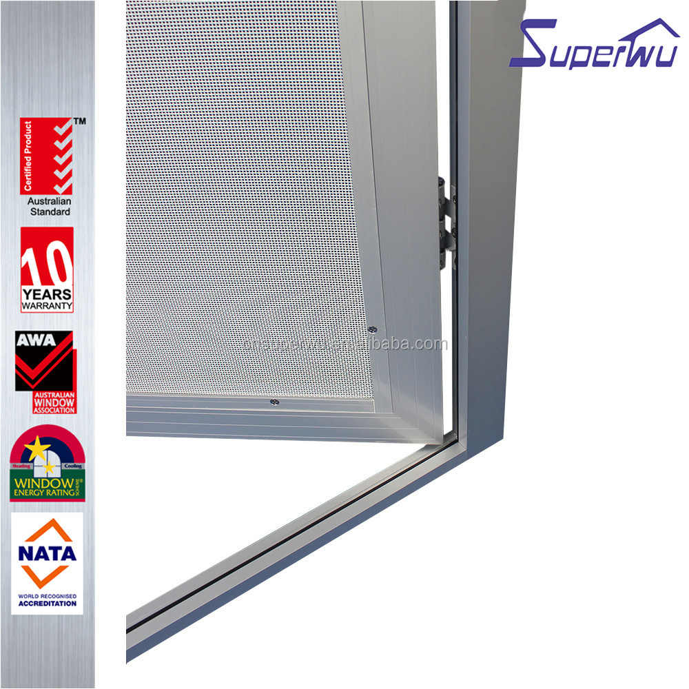 Superhouse Used Exterior Doors for Sale Single Panel Security Mesh Swing Doors Exterior Aluminum French Type Hinged Mesh Doors