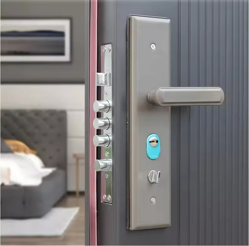 Modern Style Steel Entrance Door Finished Anti-theft Security Door Commercial Apartment Entry Side Opening Exterior Fire Garden