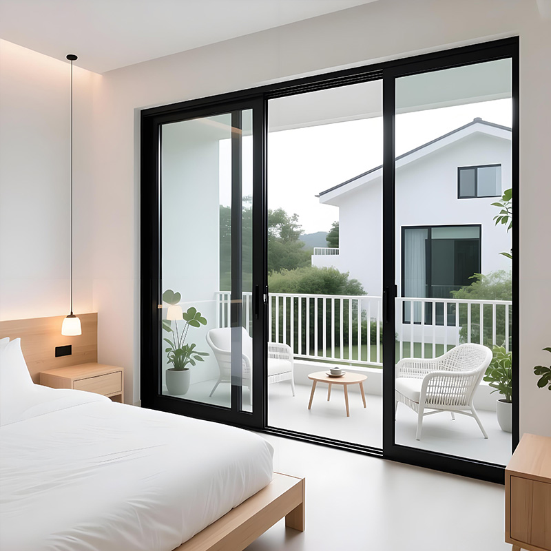 Aluminum Tempered Glass Sliding Balcony Veranda Door For House Metal Modern Sliding Doors Decorative Soundproof Patio Doors