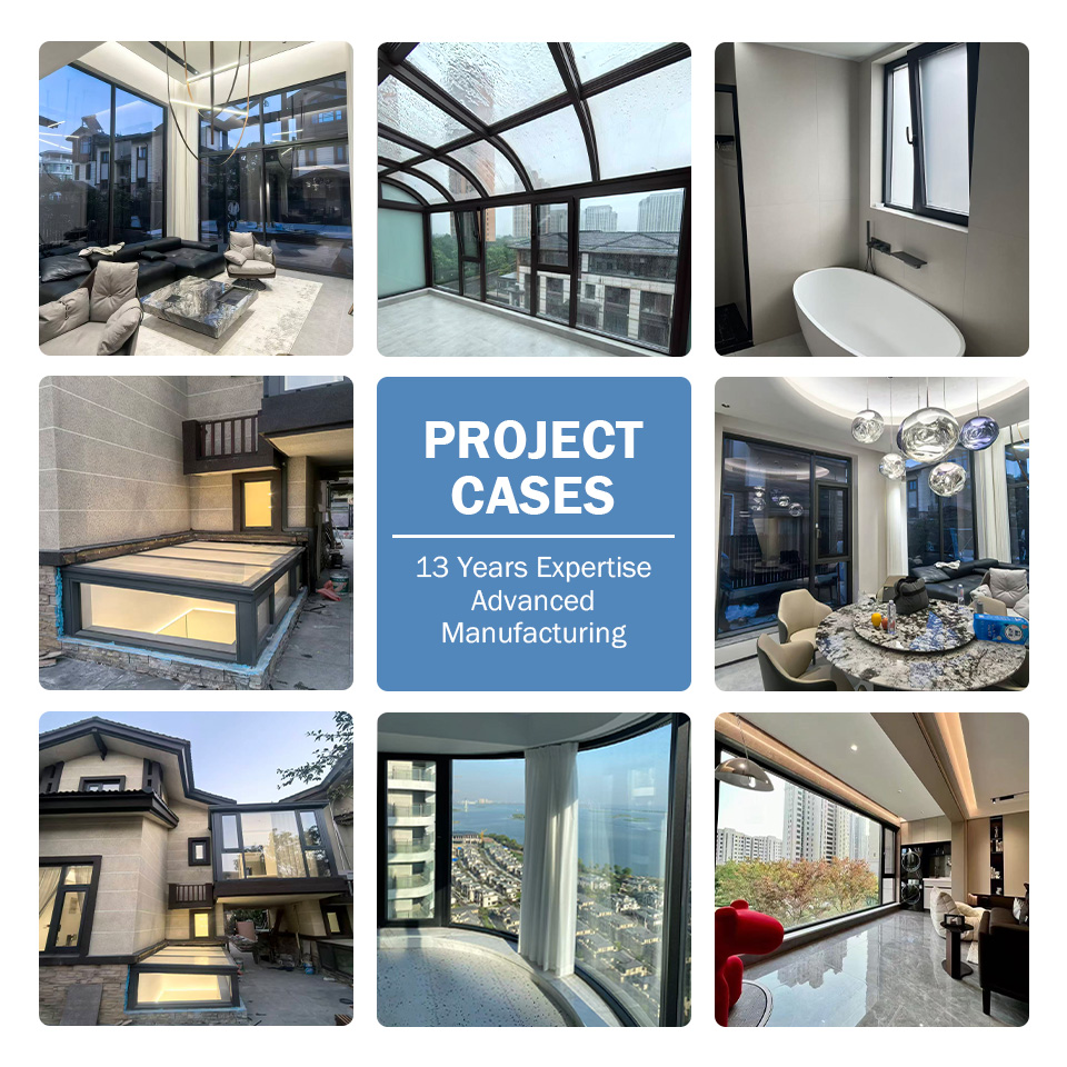 Soundproof Aluminum Alloy Frame Turn Window Durable Double-glazed Casement windows Custom Mosquito Screens