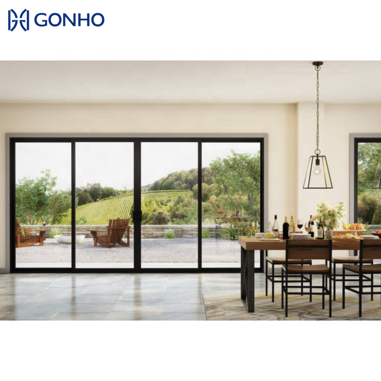 GONHO Aluminium House Windows Modern Design Impact Resistant Windows Sliding Door Roller Slide Window