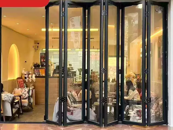 Extremely Narrow Glass Door Folding Door Black Sliding Door Aluminum Alloy Hanging Rail Movable Partition