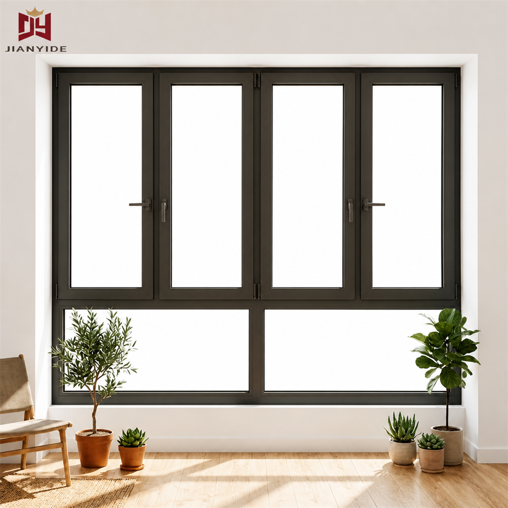 Wholesale Modern Aluminum Frame Double Glazed Swing Casement Windows Tempered Glass Windproof Design Custom Sizes Home Use