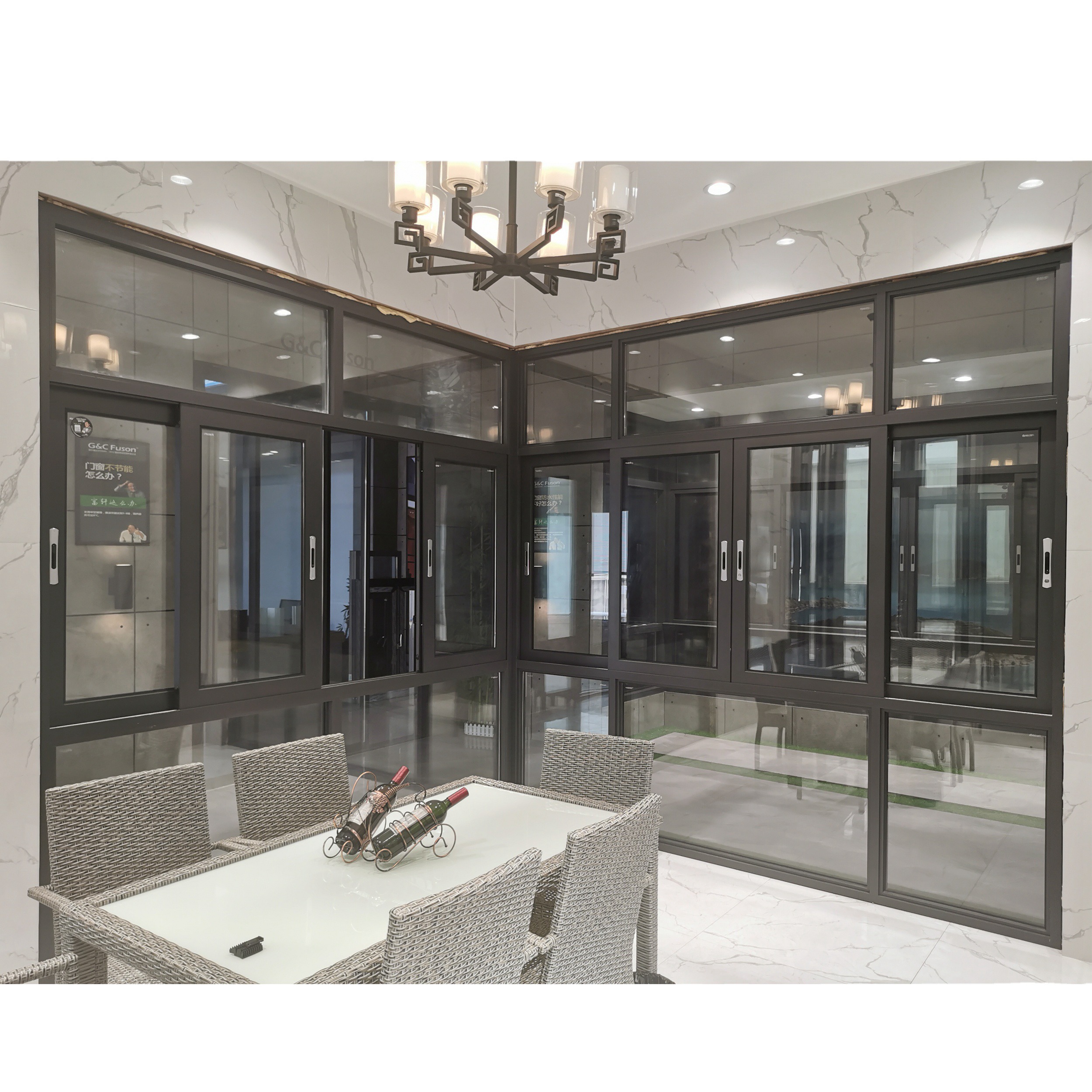 Fuson 780*1400 Aluminum Frame 10Mm Tempered Glass Unbreak Roof Window Automatic Electric Sliding Skylight Roof Window