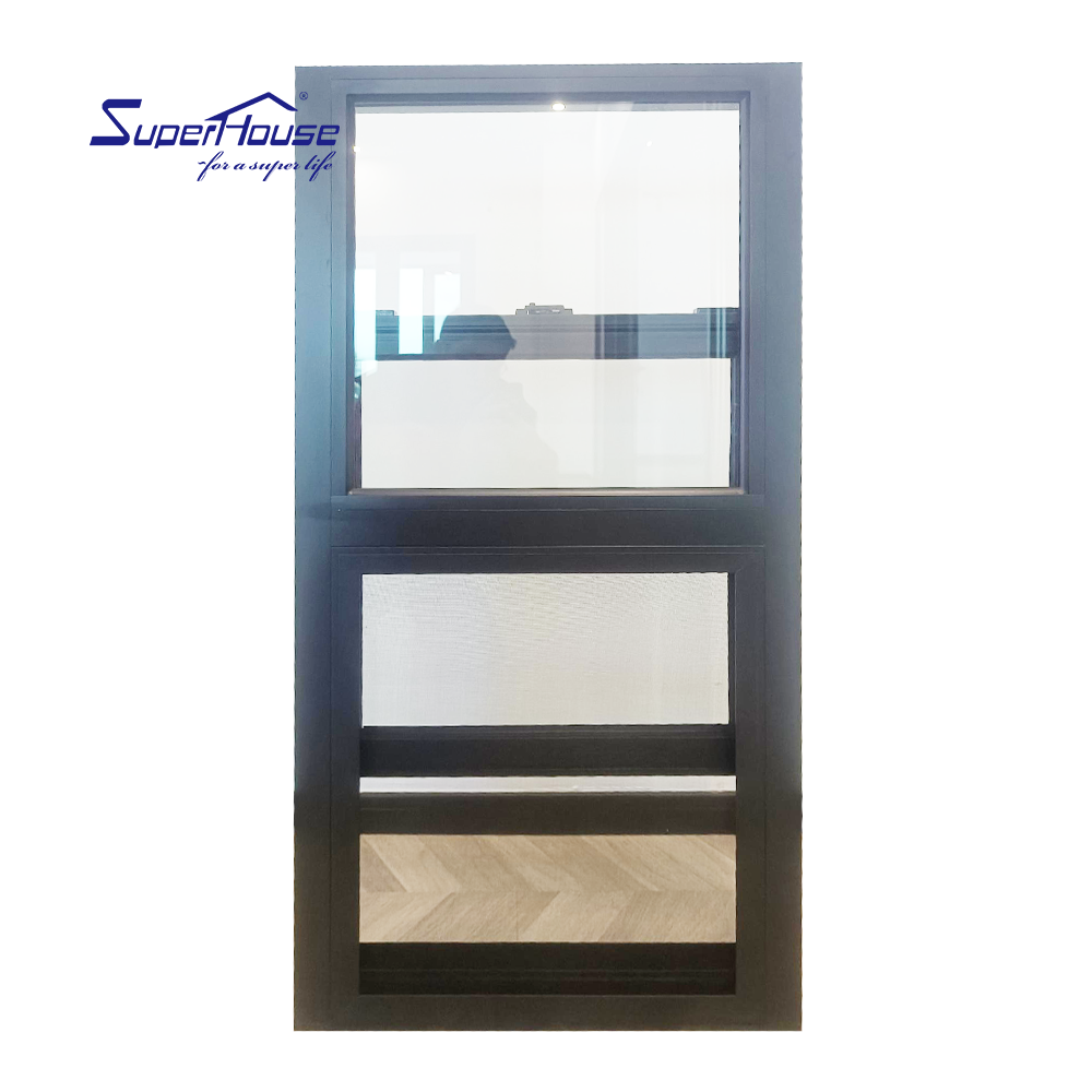 Single Double Hung Sliding Bulletproof windows Aluminum Glass Pull up windows