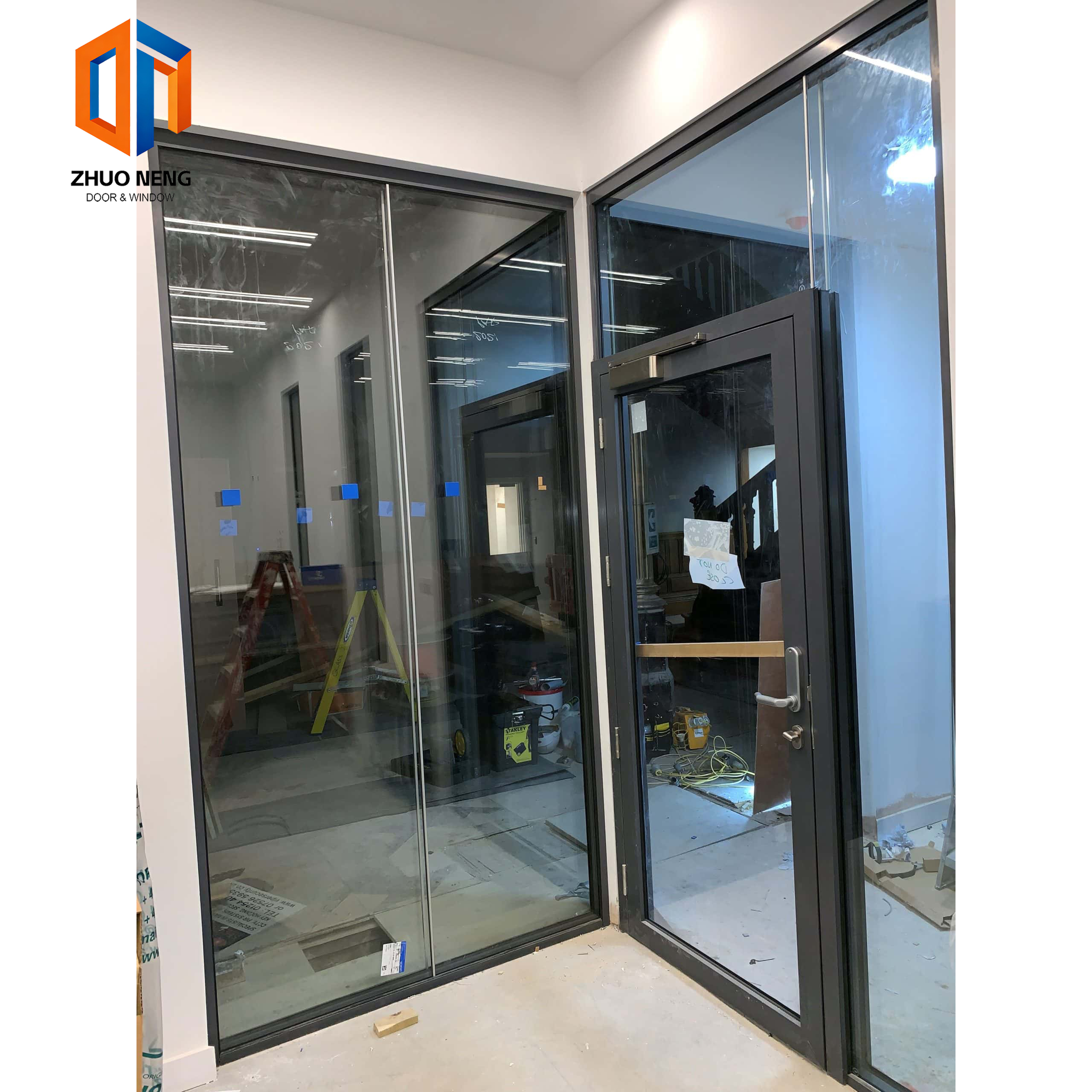 Custom Safety Entry Glass Fire Security Door Aluminum Modern Design Interior Use Fire Prevention Sound Insulation for Hotels