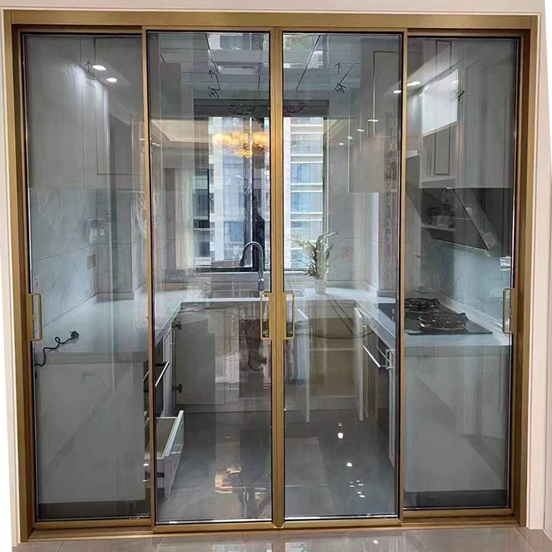 Foshan Extremely Narrow Aluminum Alloy Door Wholesale Modern Minimalism Balcony Hanging Rail Water Resistant Sliding Wine Cellar