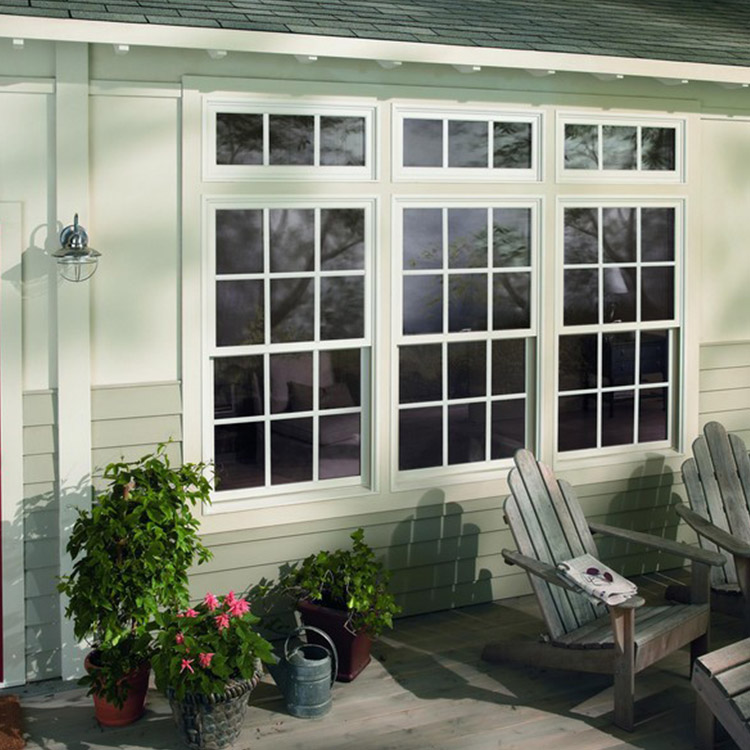 Thermally Broken Vertical Single-hung Windows Modern Grill Heat Insulation Double-hung Windows for Houses