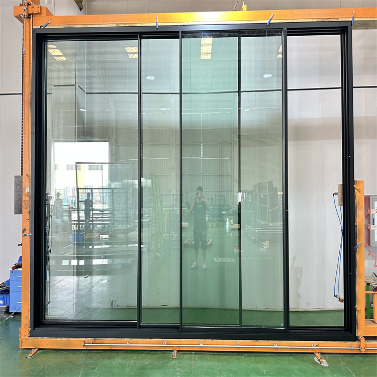 Modern Design Aluminium Alloy Plexiglass Sliding Security Exterior Door for Home Office Backyard Fiberglass Screen Outdoor