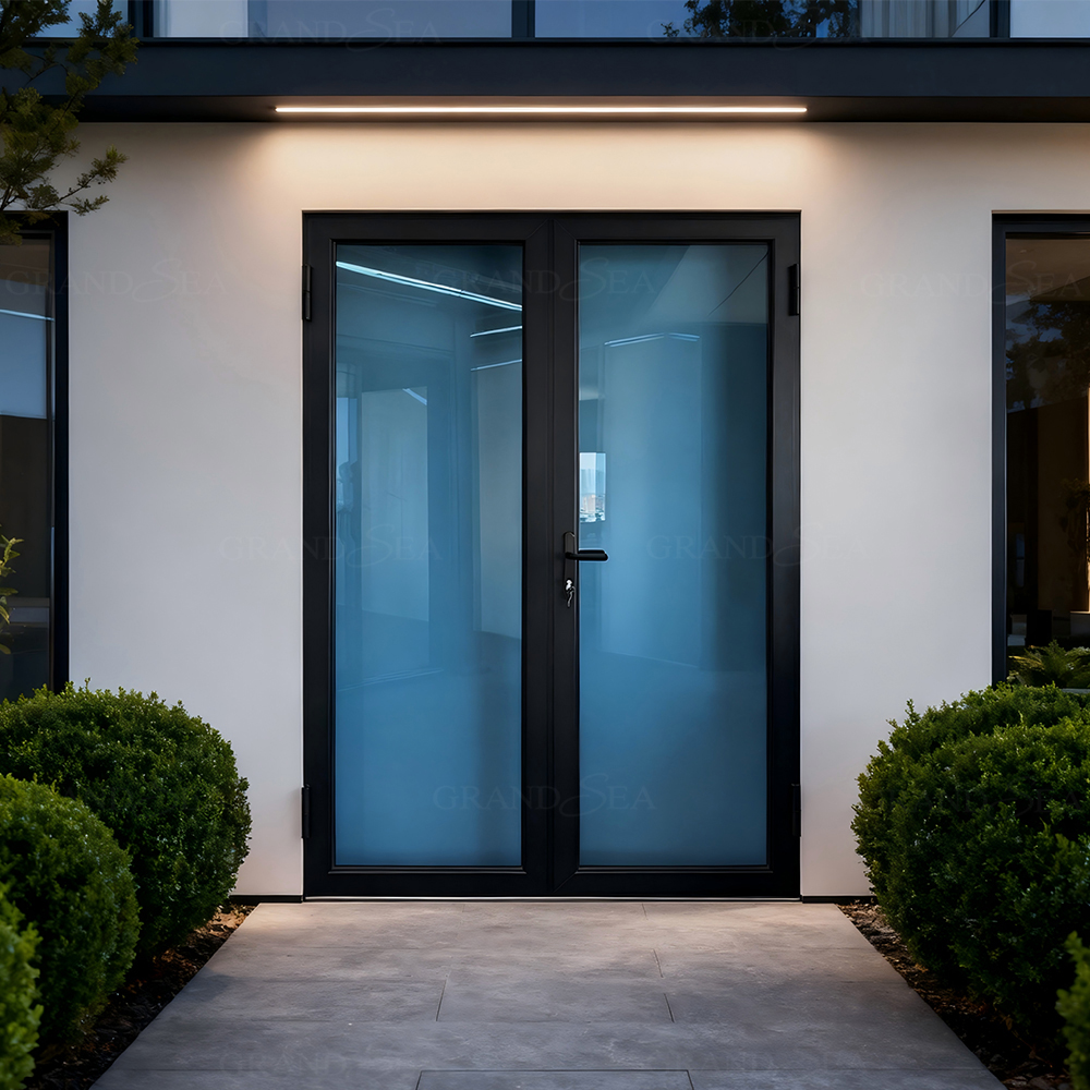 Residential Crittall Door Interior Partition Aluminum Tempered Glass French Entry Casement Doors