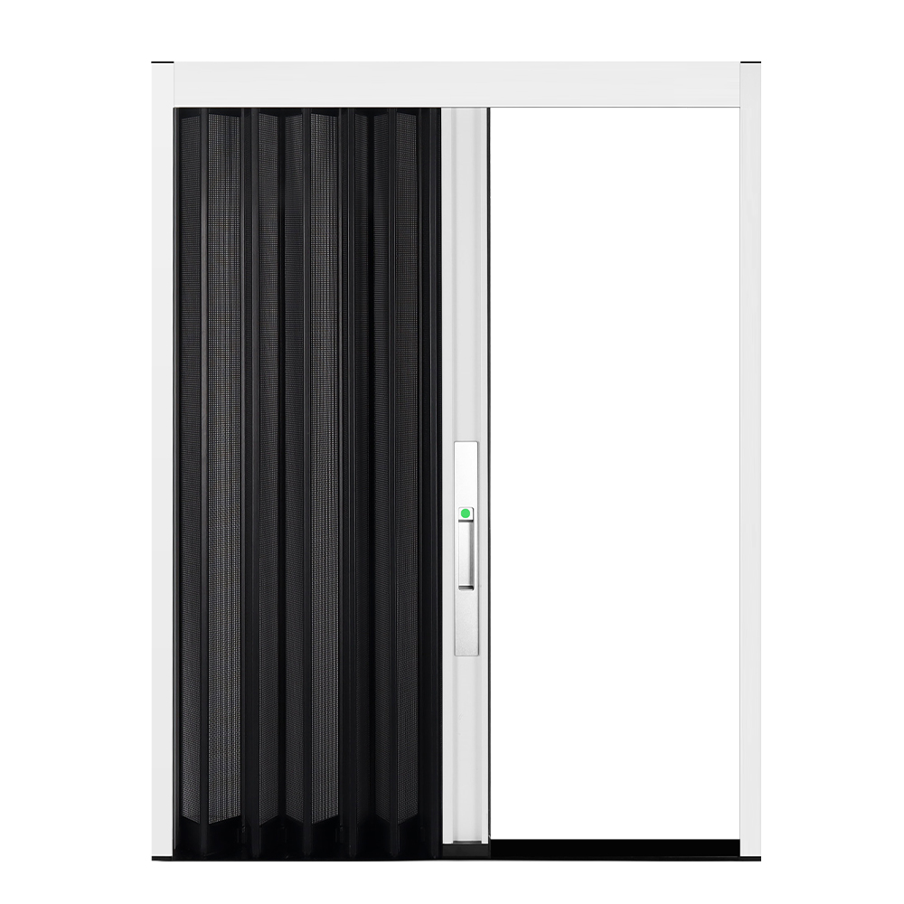 Heavy Duty Full Aluminum Mesh Retractable Screen Door Pet Proof Pleated Insect Screen Sliding Door for French Doors ZS168