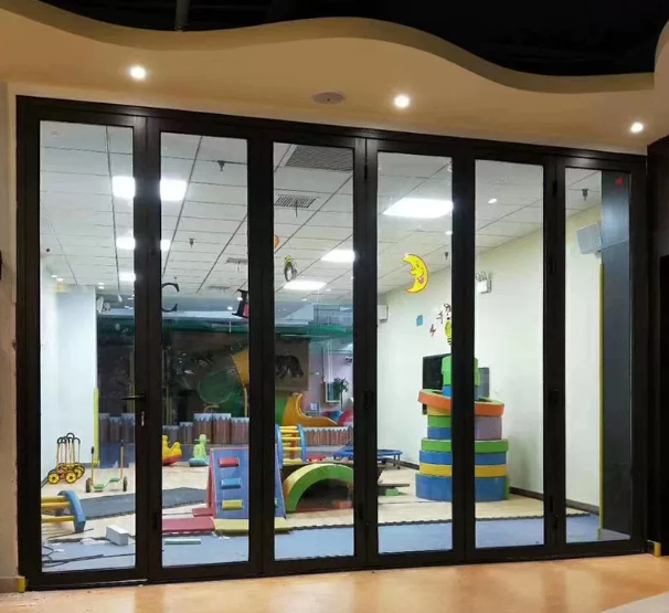 Extremely Narrow Glass Door Folding Door Black Sliding Door Aluminum Alloy Hanging Rail Movable Partition