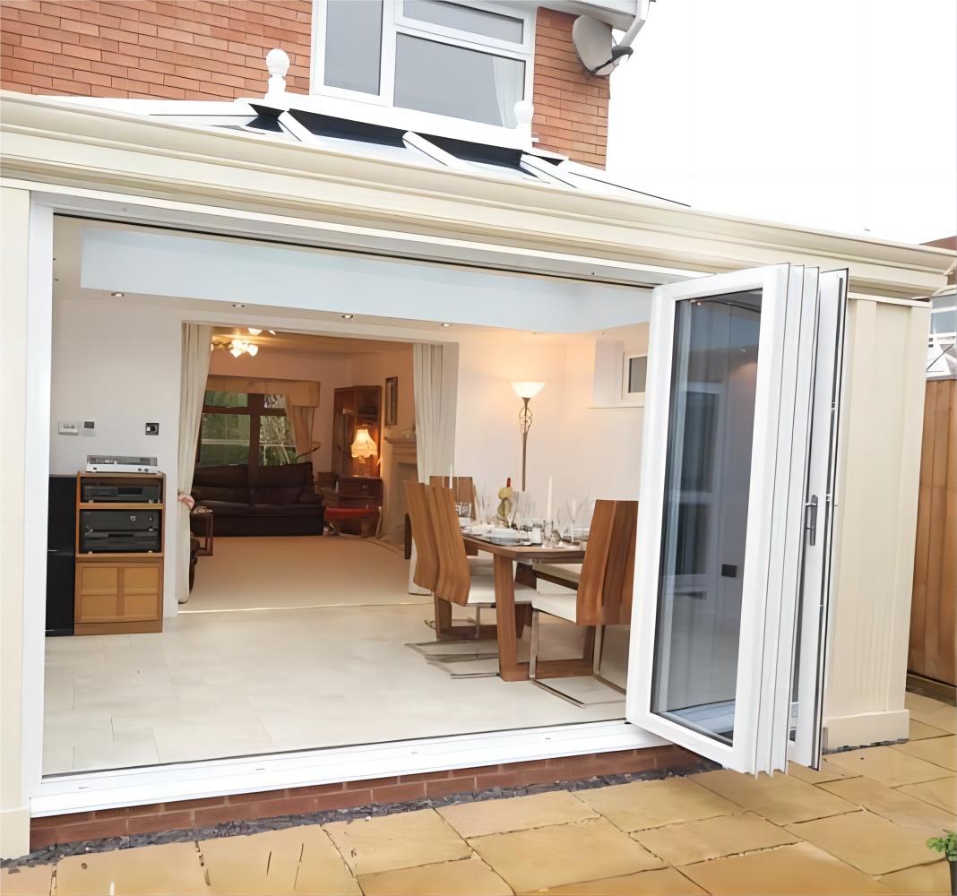 Cost-Effective CE Certified Aluminum Folding Door Glass Panels Modern Design Durable For Outdoor Use Volume Home Builder Supply