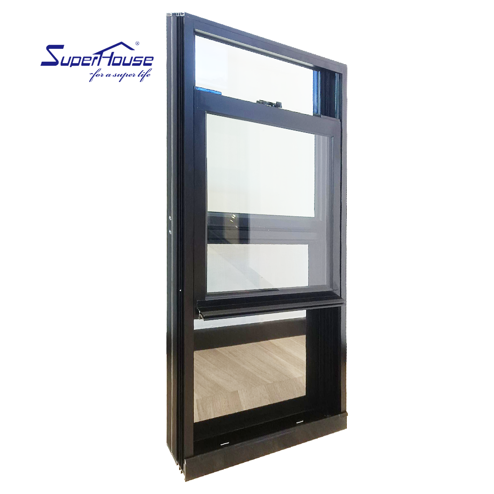 Single Double Hung Sliding Bulletproof windows Aluminum Glass Pull up windows