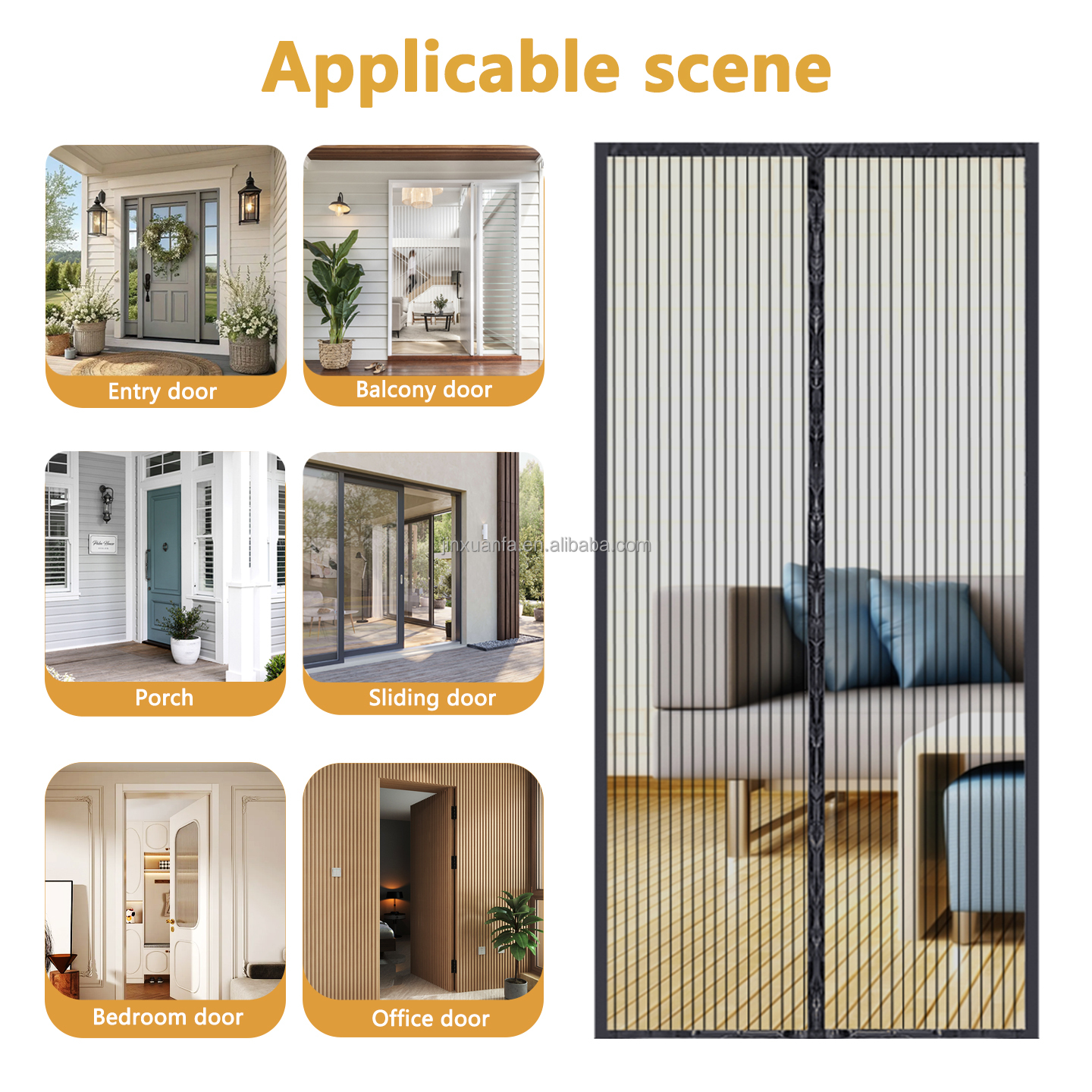 The Classic Polyester Mosquito-proof Screen Door Is Convenient For Installing Magnetic Doors Screen