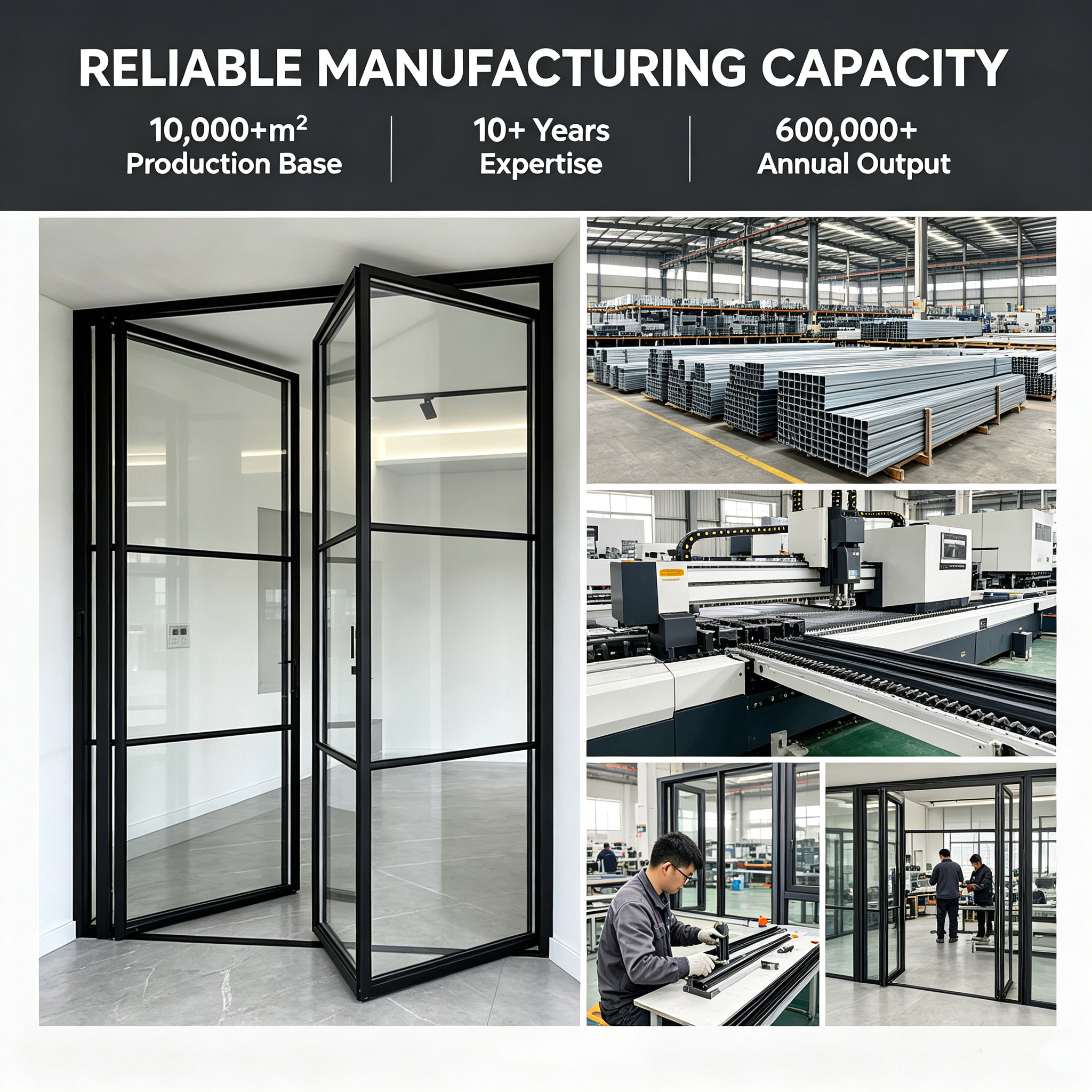 Aluminum Alloy Waterproof Folding Sliding Door Minimalist Partition For Kitchen Living Room Balcony With 5 Year Warranty