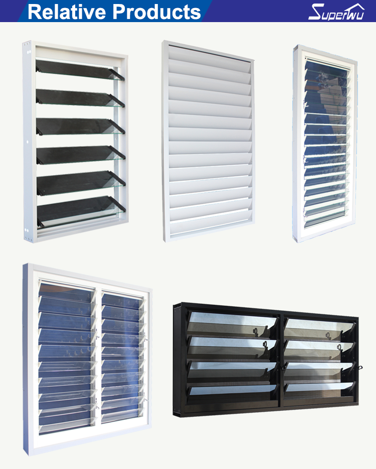 Aluminum Insulated Glass Sun Louver windows Louvre Window Factory Supply