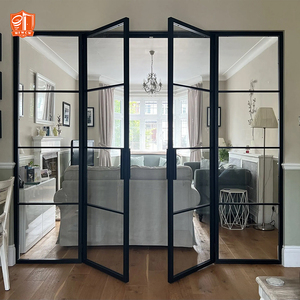 Modern Industrial French Double Doors Black Aluminum