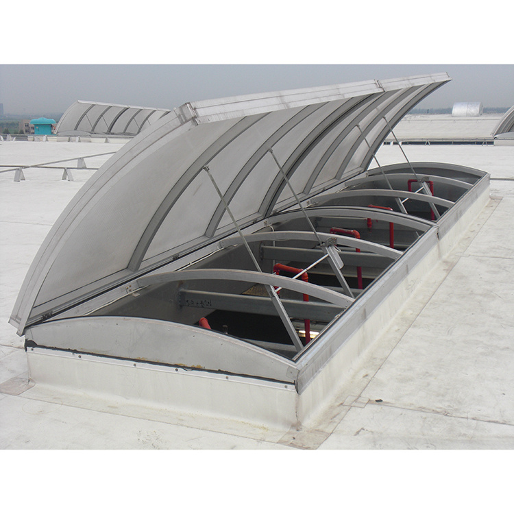 Automatic Aluminum Alloy Round Arch Skylights Lighting Ventilation Fire Smoke Exhaust Skylight Window