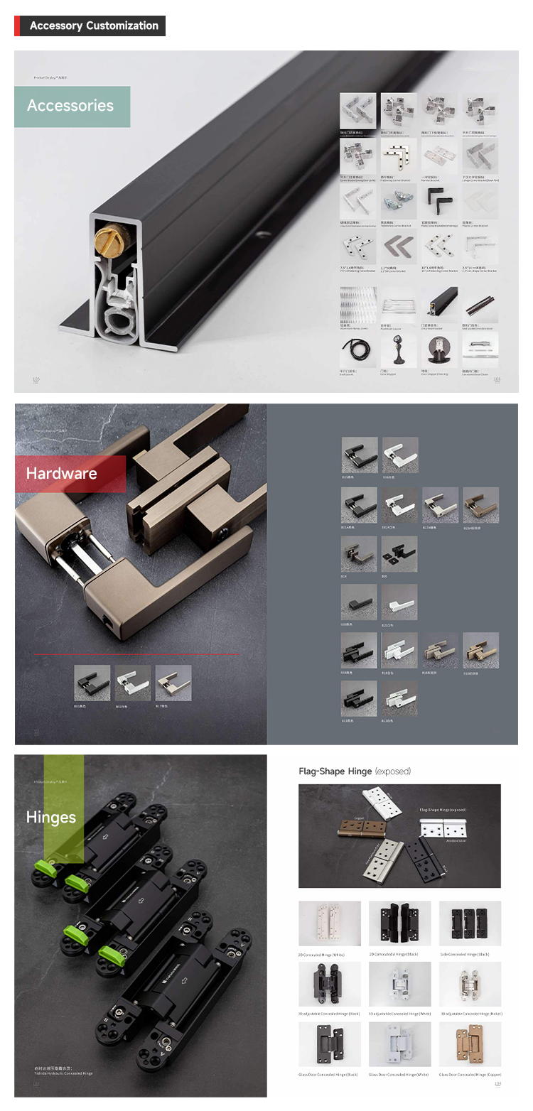 Modern Minimalist Invisible Aluminum Frame Interior Door Frameless Door Concealed Door
