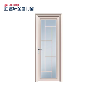 Fuson Customized New Products Aluminium Casement Doors Aluminum White Interior Double Metal Frame Glass French Door