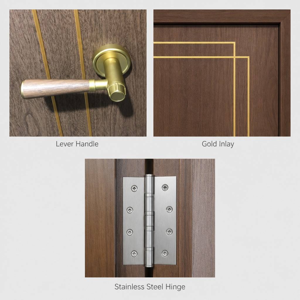 Aluminum Wood Composite Fire Rated Door Listed WH Certified for Apartment Office Commercial Building Modern Interior