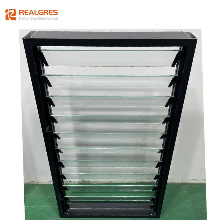 Realgres H-120cm X 60cm-W Aluminum Jalouplus Window Vertical 12 Blades