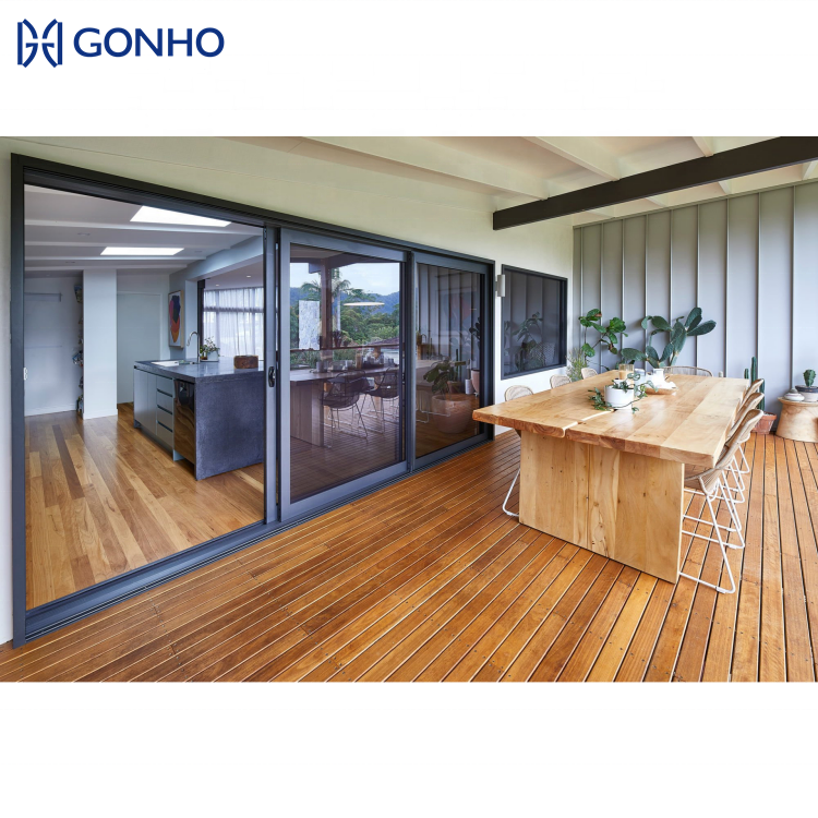 GONHO Aluminium House Windows Modern Design Impact Resistant Windows Sliding Door Roller Slide Window