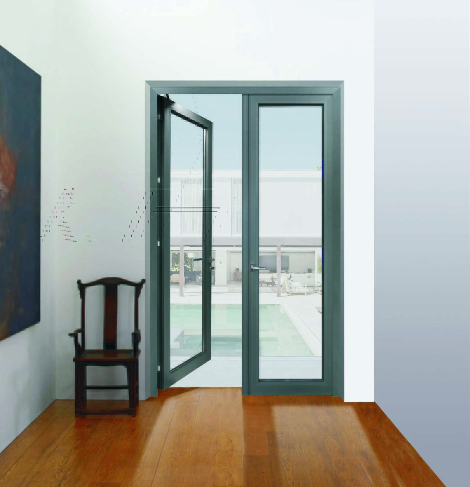 High Quality Australian Standard Commercial Residential Aluminium Casement Doors Waterproof Feature Glass Material French Style