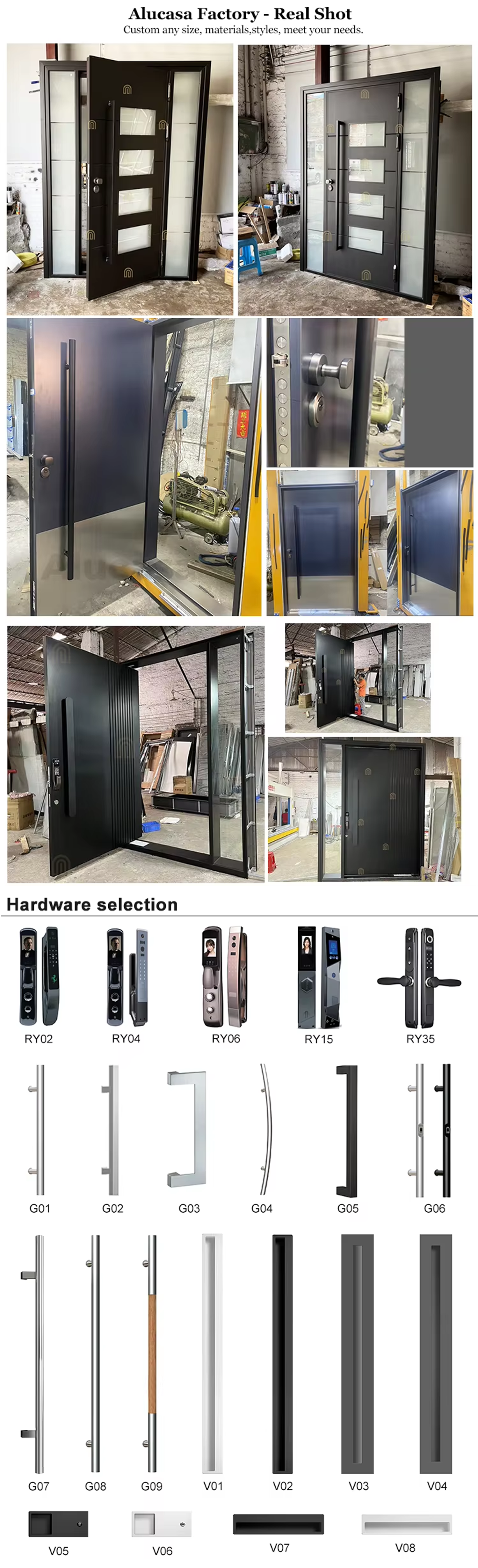 Luxurious Aluminum Single Entrance Door - Home Door with External Sound Insulation at the Front Entrance