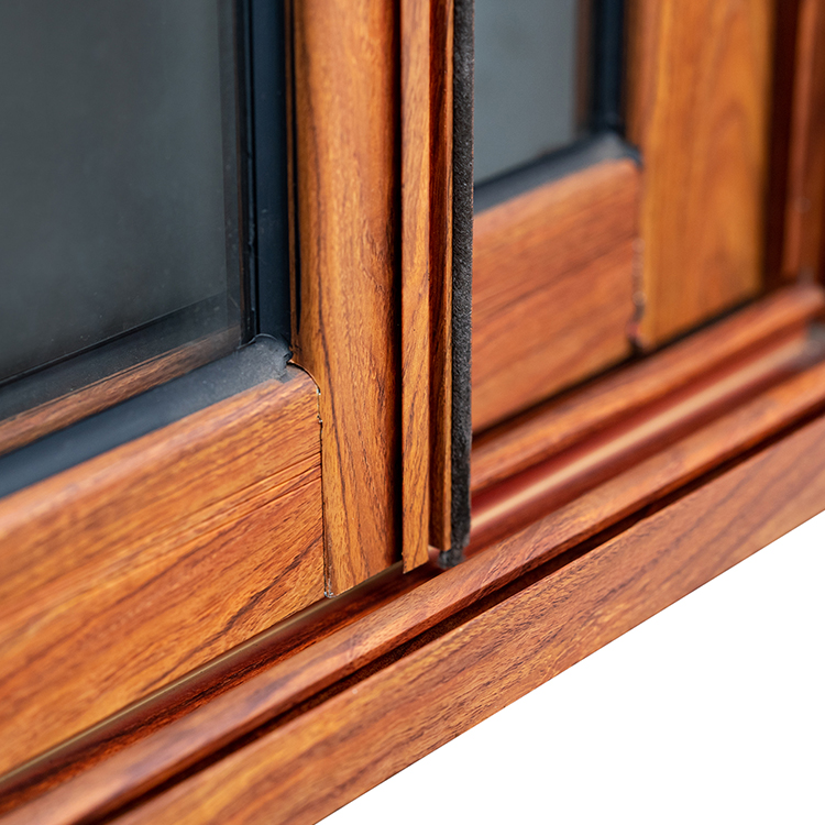 Made In China Waterproof Aluminium Alloy Wood Grain Horizontal Opening Sliding Casement Windows
