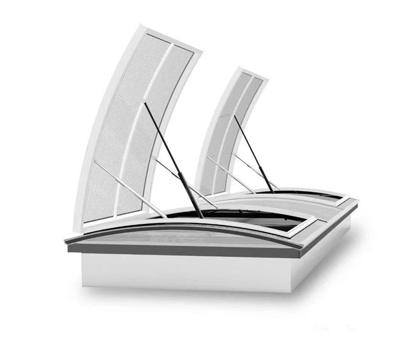 Automatic Aluminum Alloy Round Arch Skylights Lighting Ventilation Fire Smoke Exhaust Skylight Window