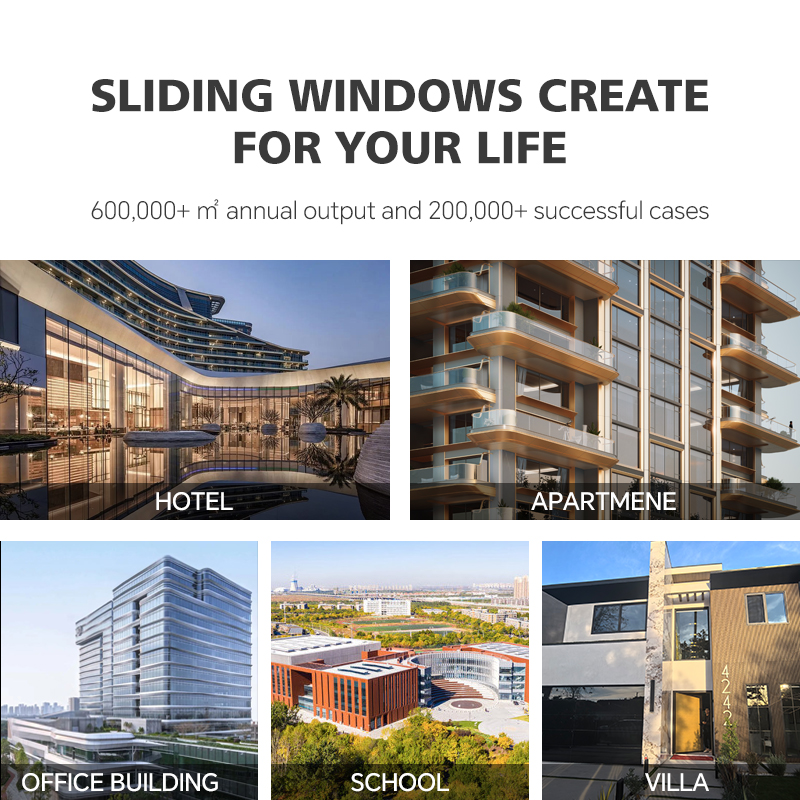 DERCHI Modern Laminated Glass Double Glazed Aluminum Sliding Door Aluminum windows Sliding Door