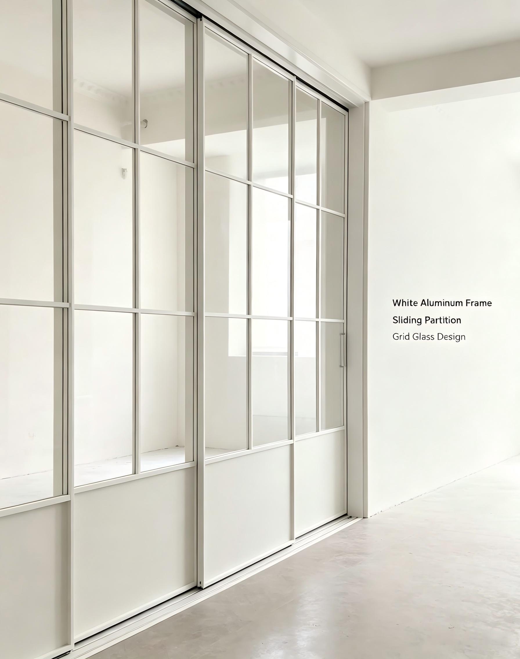 Aluminum Interior Sliding Door Ultra Narrow Frame 6063-T5 Reeded Glass Flush Handle Moisture Proof Hotel Room Bedroom Custom