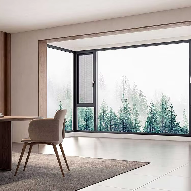 Prima High End Powder Coated Anthracite Grey Aluminium Casement Window for Modern Luxury Home