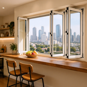 Vertical Folding Aluminum Glass Windows