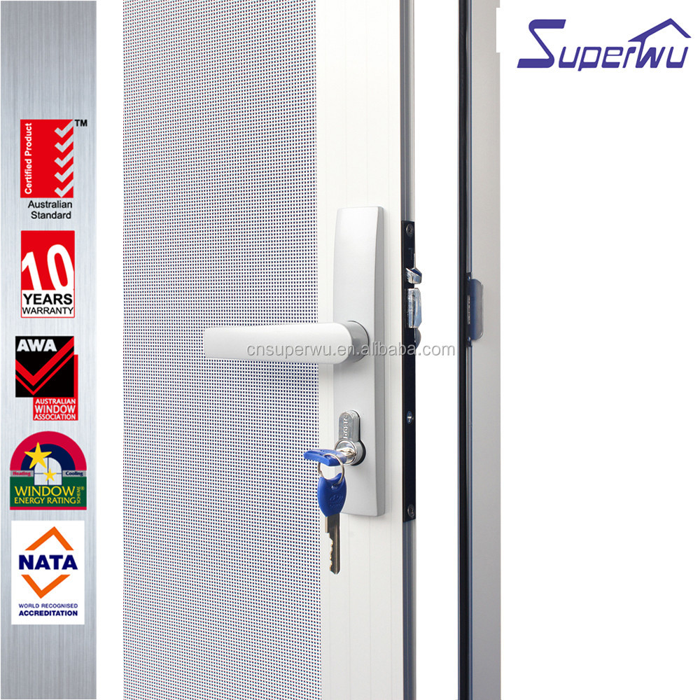 Superhouse Used Exterior Doors for Sale Single Panel Security Mesh Swing Doors Exterior Aluminum French Type Hinged Mesh Doors