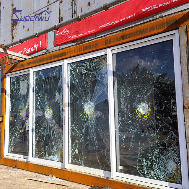 Aluminium Windows And Doors Factory Produce American Certification NFRC NOA Hurricane Impact Glass Aluminium Sliding Door System